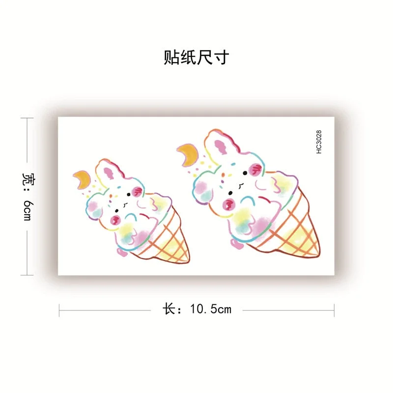 Waterproof Temporary Tattoo Sticker Lovely Cartoon Dinosaur Moon Star Cloud Tatto Flash Tatoo Fake Tattoos for Kids Men Women