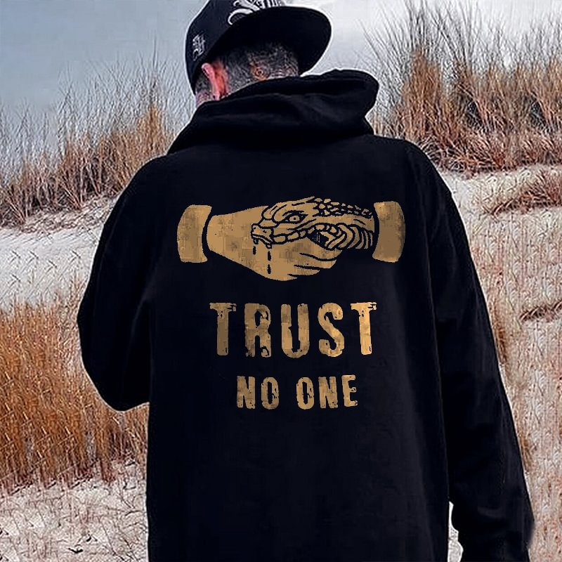 UPRANDY Trust No One Printed Men's Hoodie -  UPRANDY
