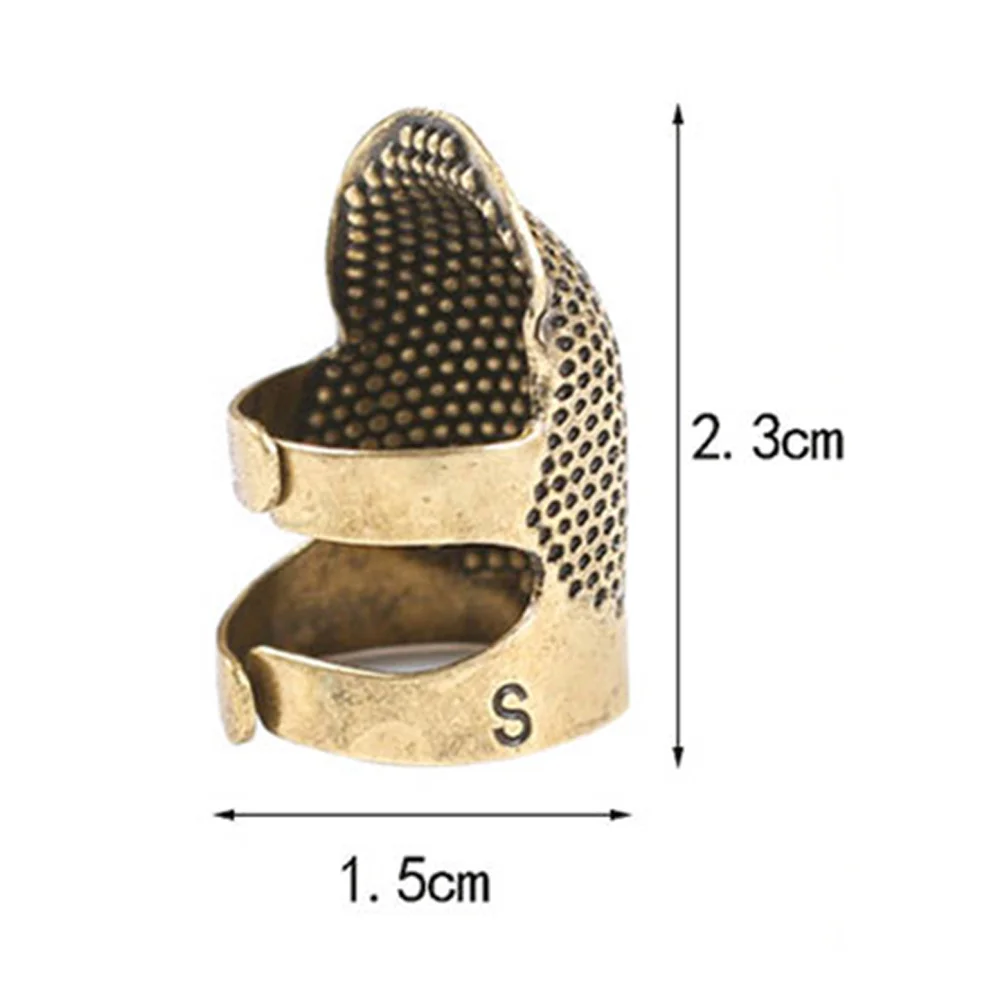 Brass Thimble Finger Sleeve Embroidery Finger Tips Cross Stitch Sewing Tool