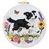 Border Butterfly Full 11CT DIY Stamped Cross Stitch Kits 24x24cm Embroidery Needlepoint Starter Kits with Hoop Cross Stitch Art and Crafts Kits for Beginners Adults Home Decor
