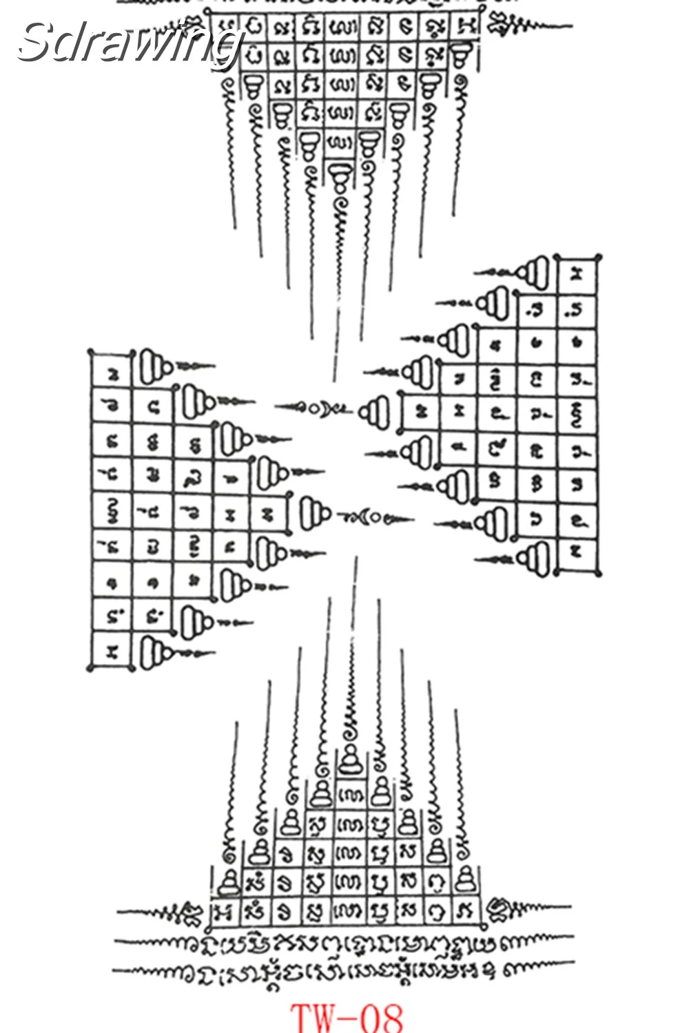 Sdrawing Tattoo Stickers Tiger Thailand Style Men and Women Back Hand and Leg Fake Tattoo