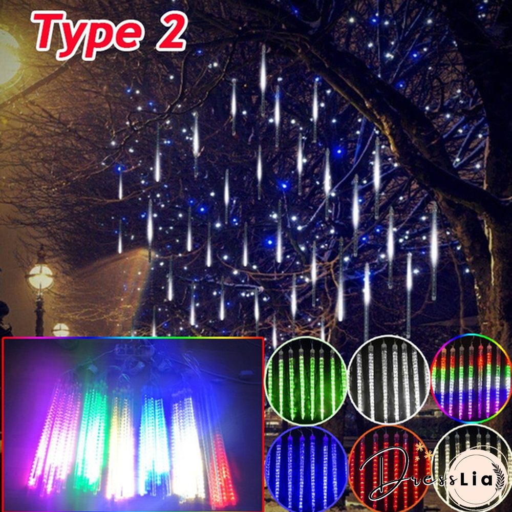 8PCS/1SET 30CM/50CM Waterproof LED Meteor Shower Rain Lights Falling String Lights for Outdoor Home Garden Wedding Party Holiday Christmas Lights