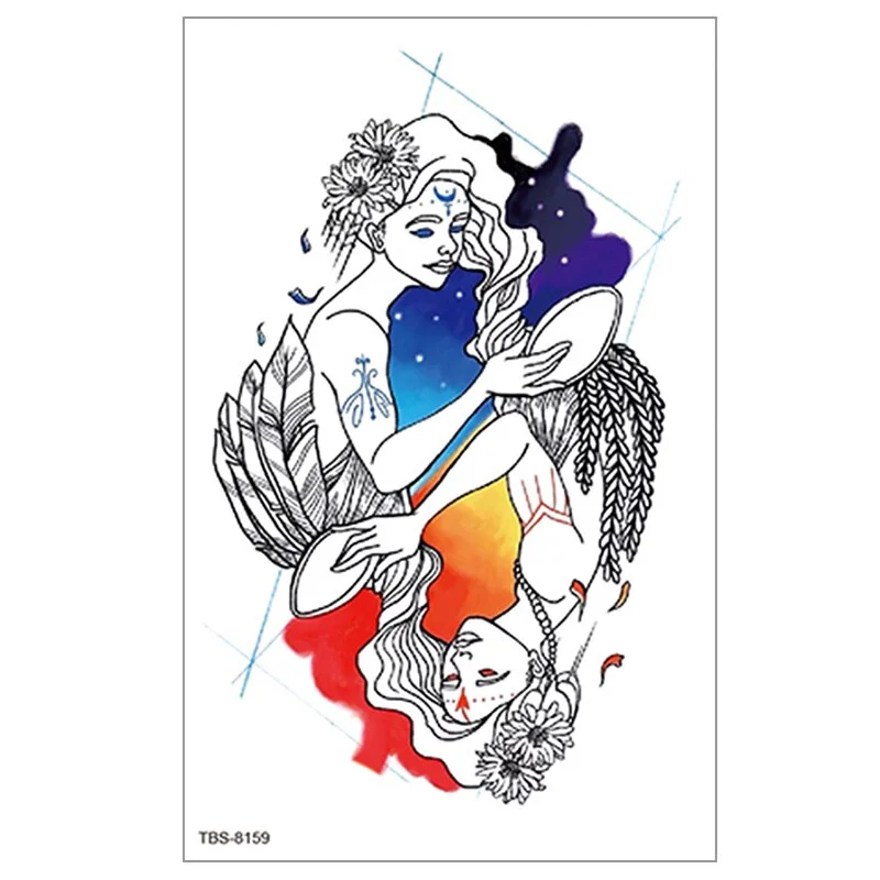 Fake temporary tattoo stickers Violet flowers rose arm shoulder tattoo Sticker Chest waterproof lady women big on body leg men