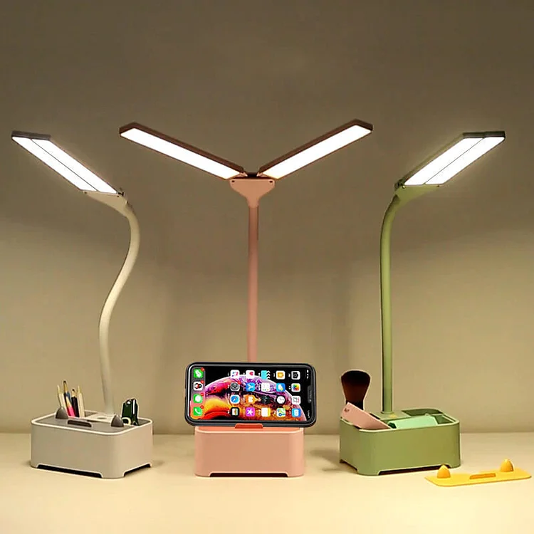 Study Double Lamp LED Rechargeable Table Lamp