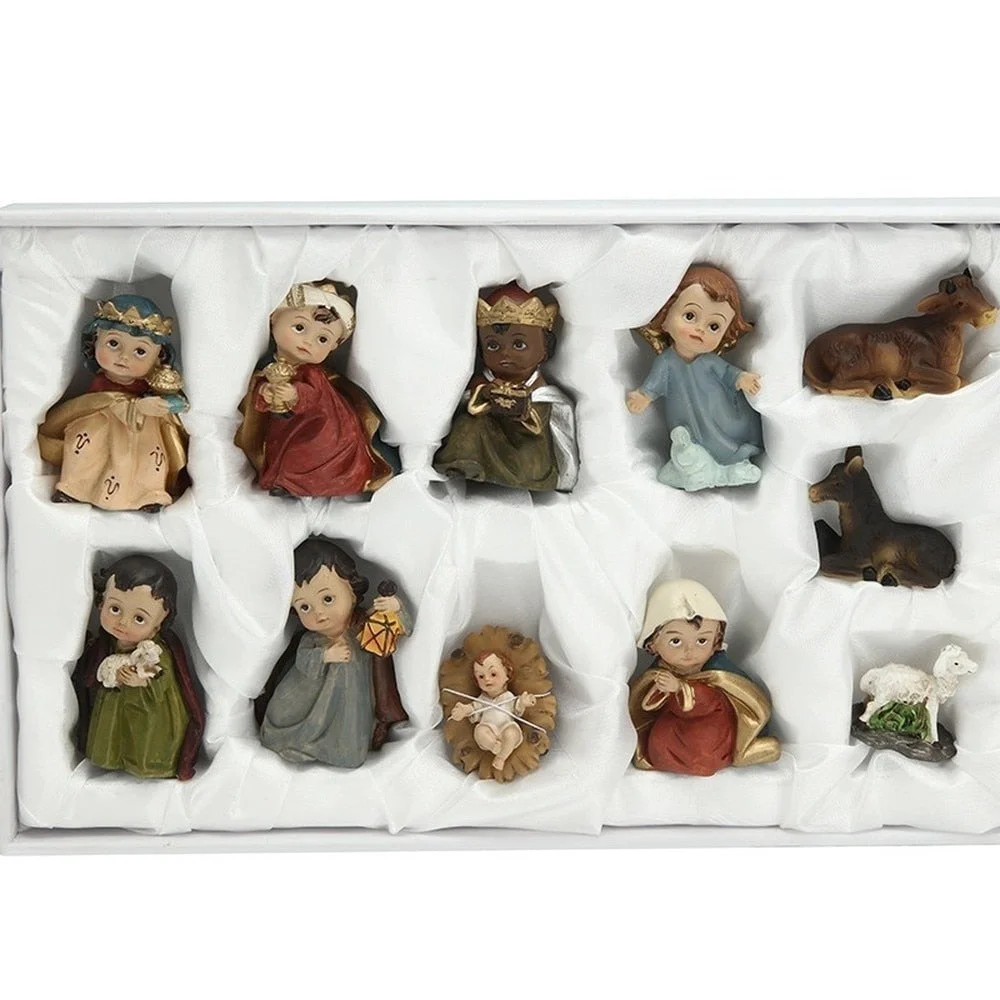 11pcs/ Set Christ Birth of Jesus Ornament Gifts Nativity Scene Crafts Resin Christmas Manger Decoration Catholic Figurines