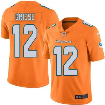 Dolphins #12 Bob Griese Orange Youth Stitched NFL Limited Rush Jersey
