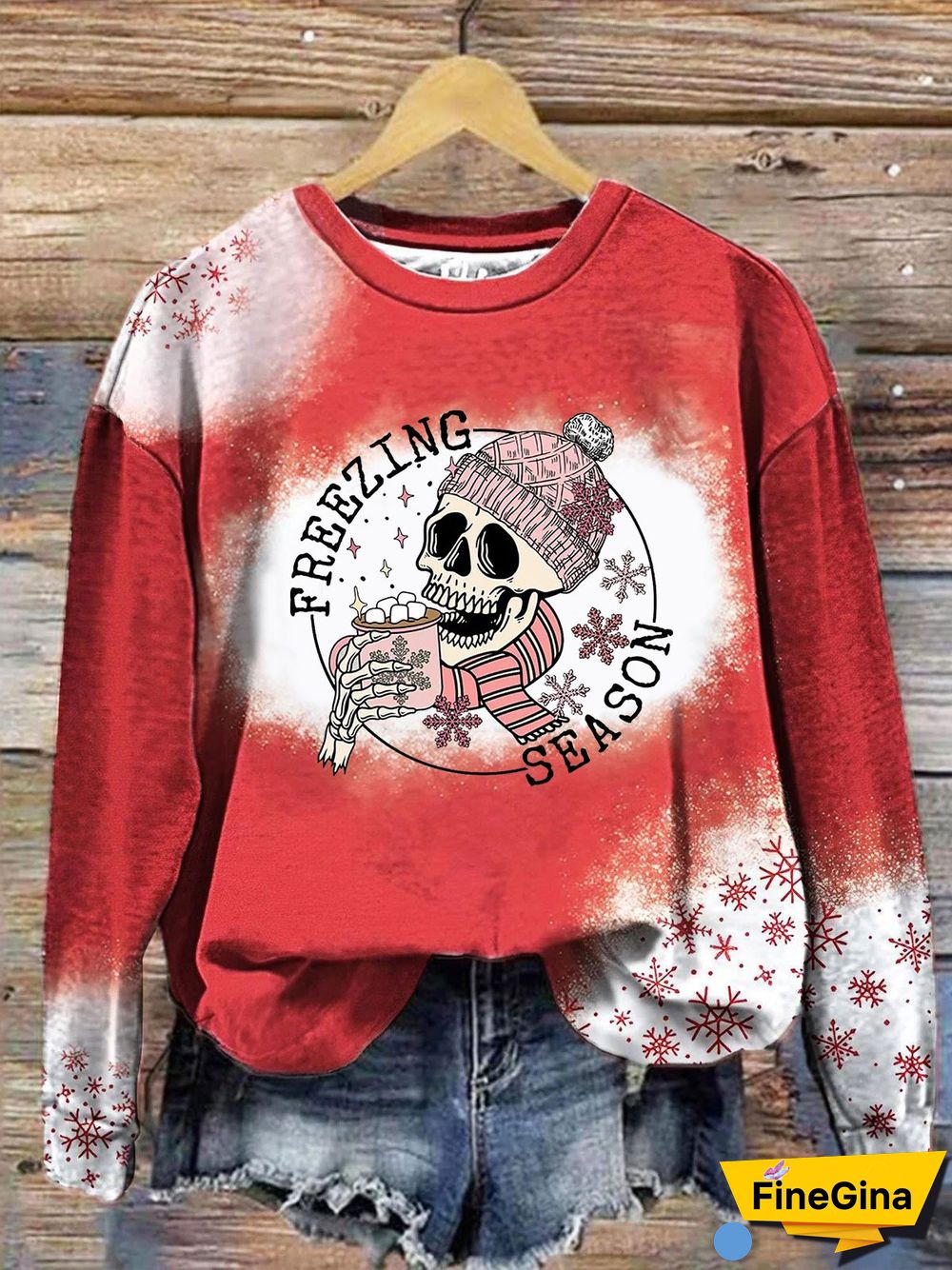 Women's Christmas It's Freezing Season Print Sweatshirt