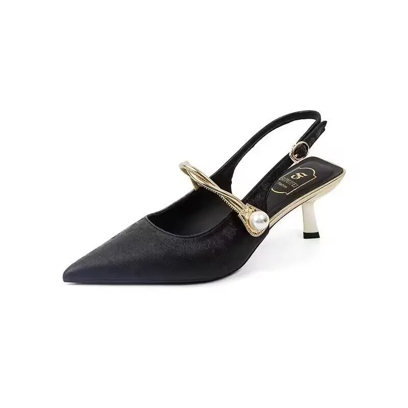 Churchf Sandals Women 2025 Summer New Korean Version Fashion Pointed Thin With A Word With High Heel Women's Shoes