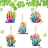 >SALE<5 Pcs Double Side Cacti Diamond Art Keyring for Birthday Crafting Party Decor