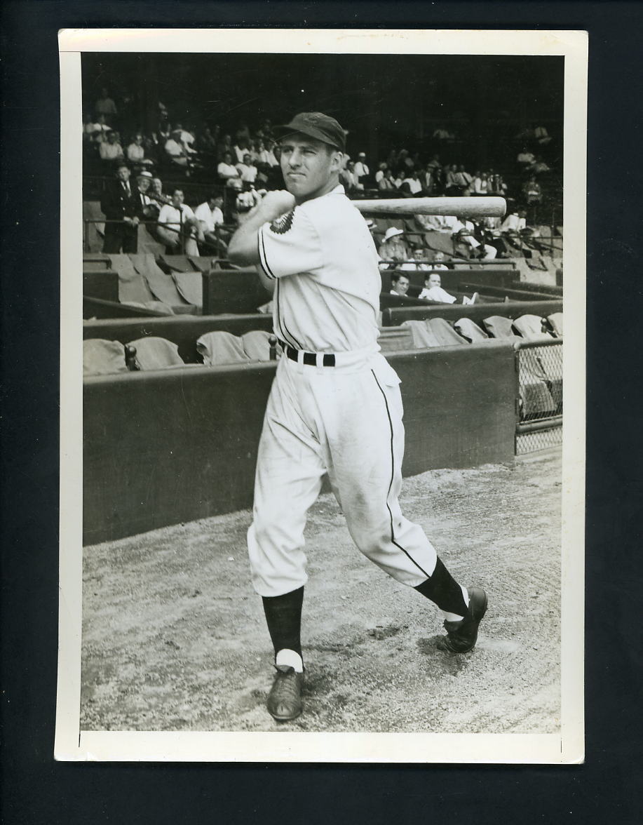 Hal Trosky Action Type 1 Press Photo Poster painting USED for his 1941 Double Play # 87 Indians