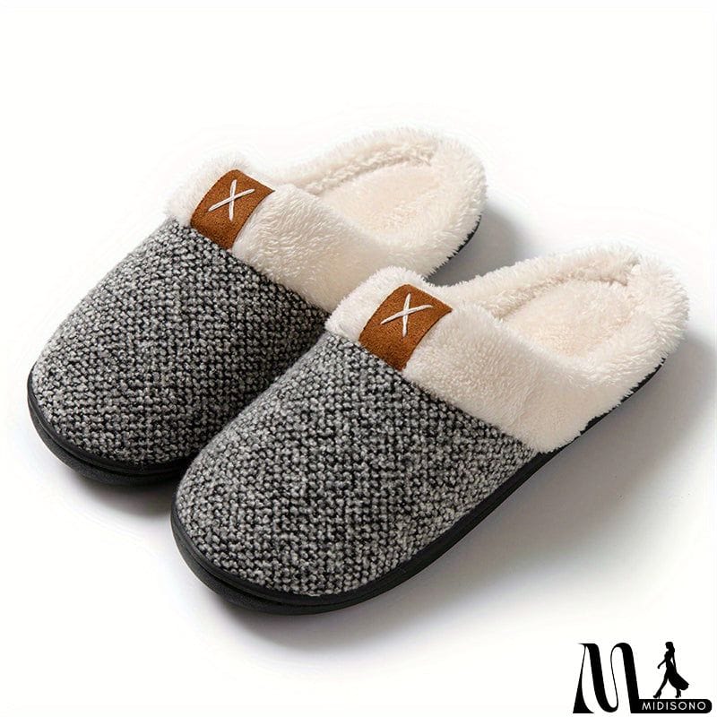 MidiSono - Comfortable Fleece Lined Home Slippers for Women Men