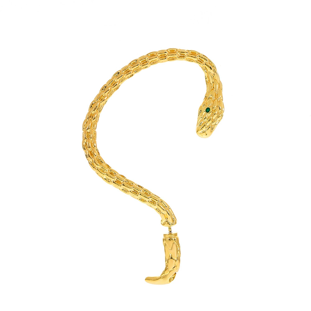 Detachable Snake Earrings with Ear Bone Clips Gold Plated Earrings