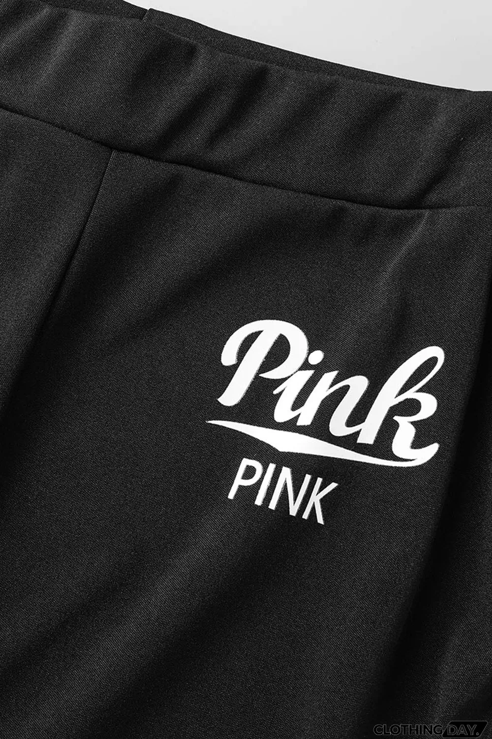 Black Fashion Print Patchwork Hooded Collar Sleeveless Two Pieces