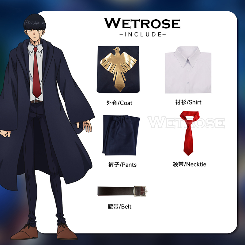 [Wetrose] In Stock Mashle Burnedead Mash Lemon Irvine Magic And Muscles Cosplay Costume Coat Suit Wig Full Set
