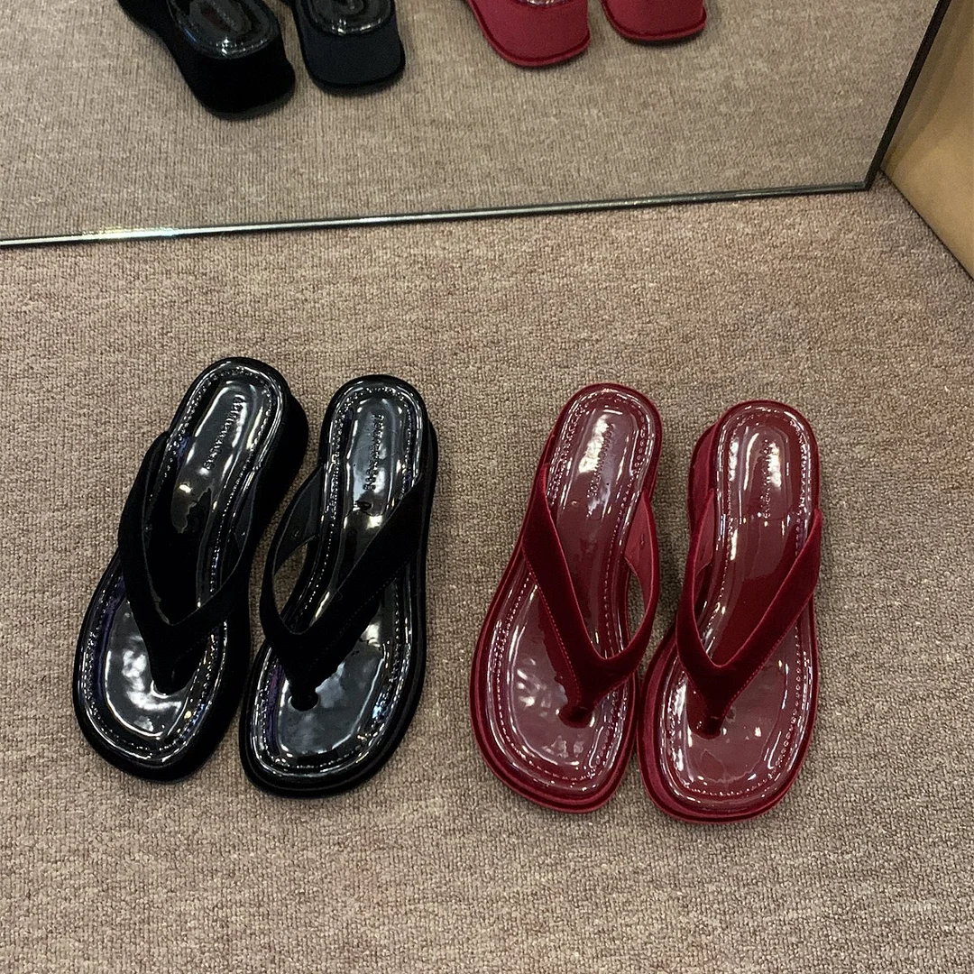 Churchf Churchf Clip Foot Flip-Flops Women's Shoes Wear 2024 New Summer Fashion Increased French Sandals