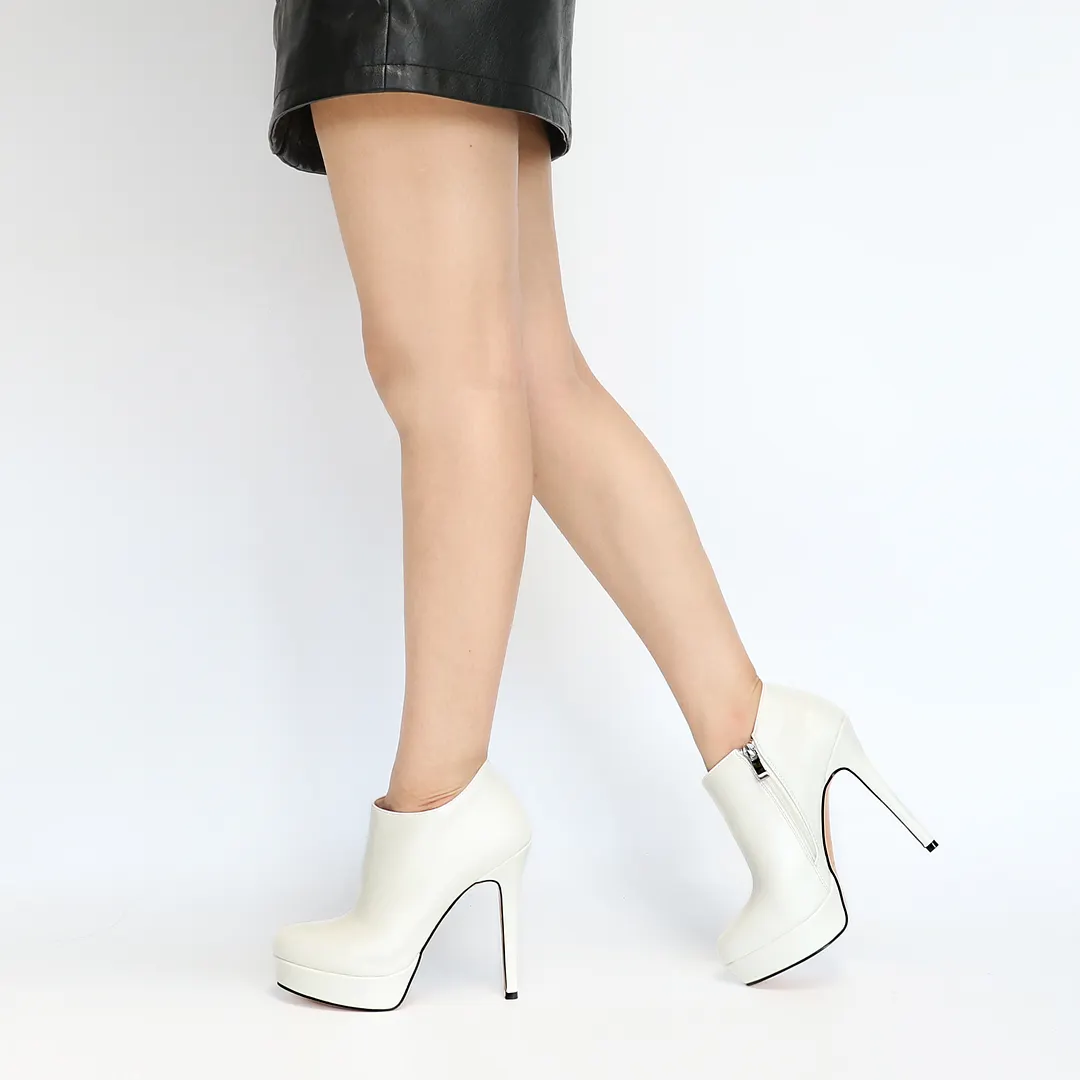 120mm Women's High Heels Red Soles Platform Ankle Boots Matte-vocosishoes