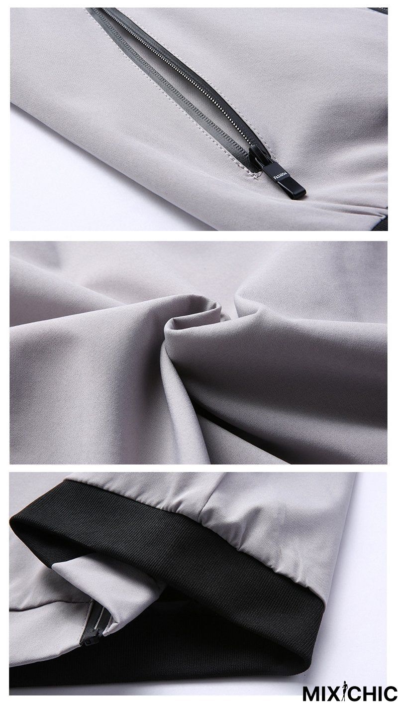 Mens Fashion Baseball Collar Streetwear Hip Hop Coats Outwear Thin Slim Bomber Jackets