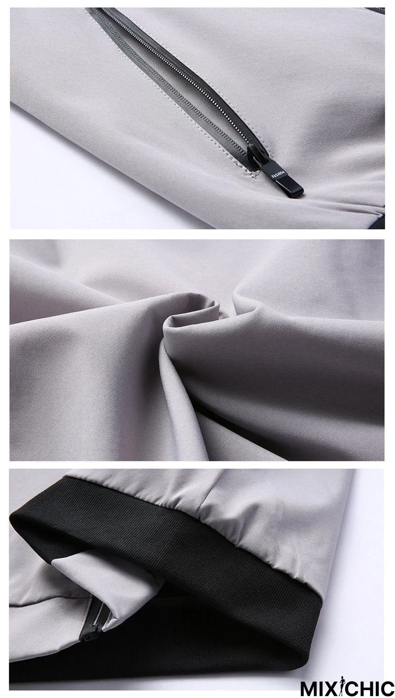 Mens Fashion Baseball Collar Streetwear Hip Hop Coats Outwear Thin Slim Bomber Jackets