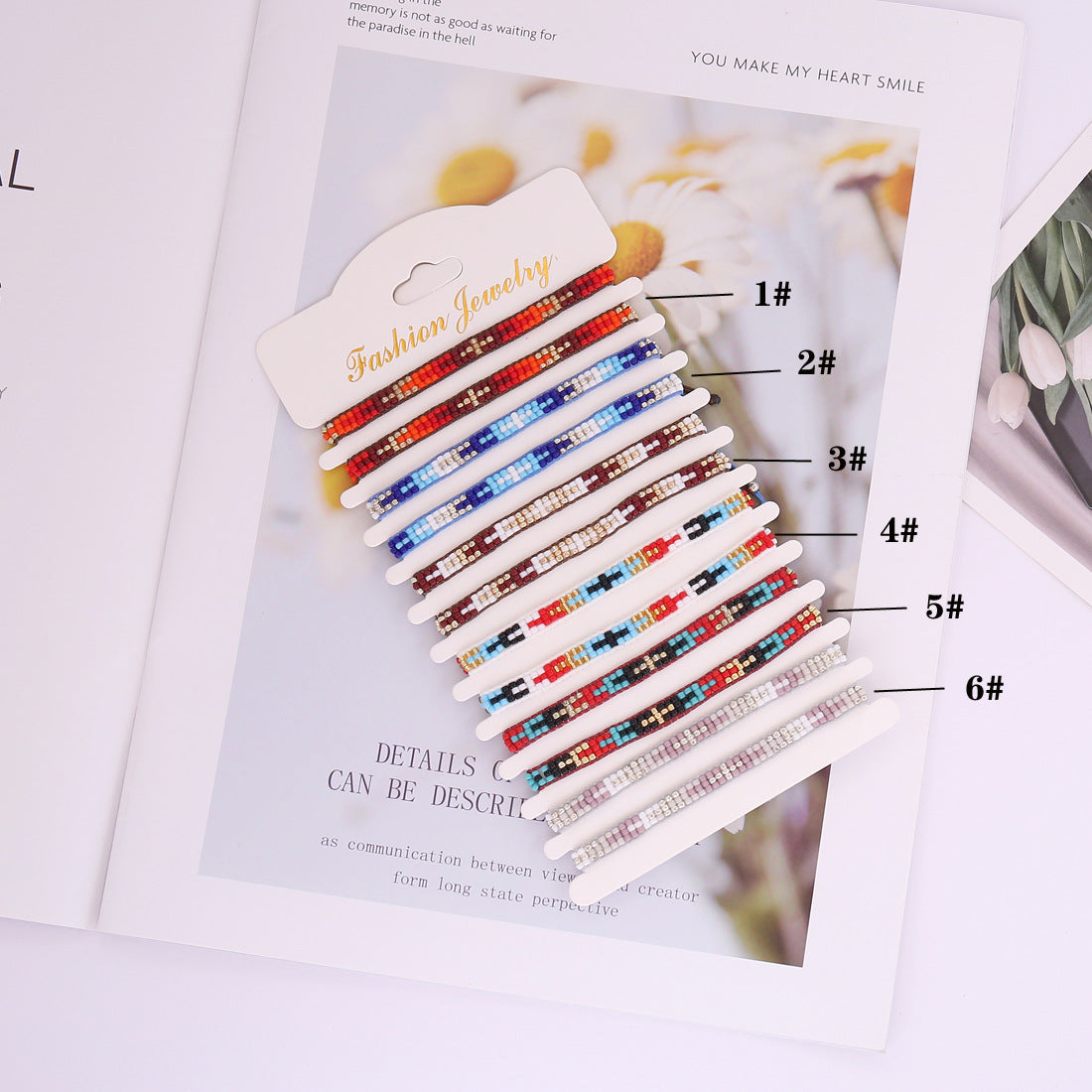 Women Bohemian Rhombus Bead Knitting Bracelets