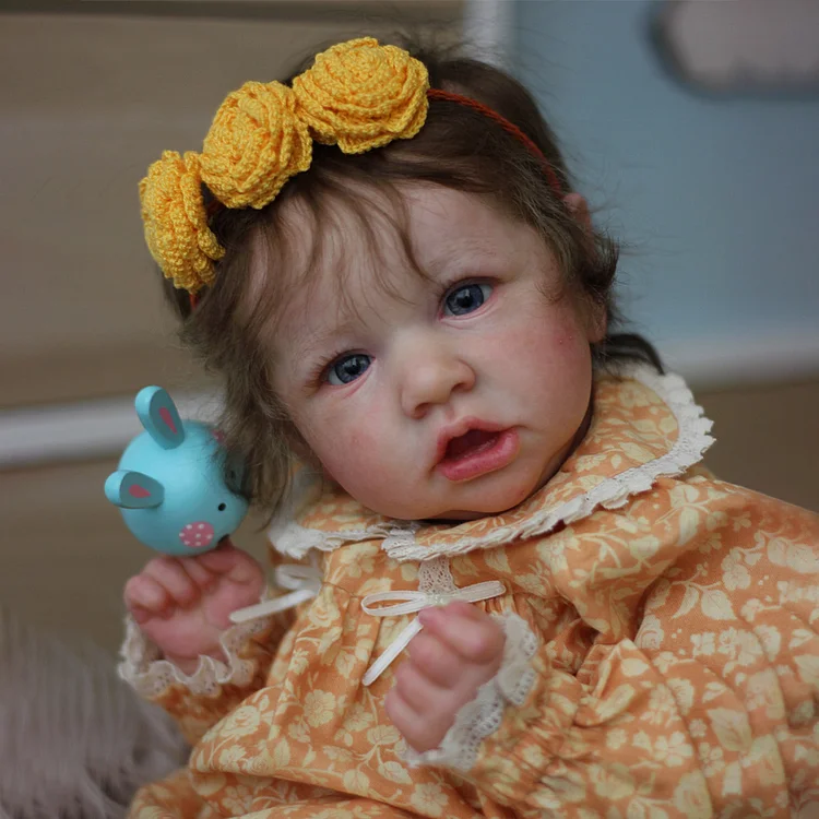  20" Realistic Silicone Vinyl Reborn Awake Baby Girl Dolls Minta with "Hearbeat and Coo" - Reborndollsshop®-Reborndollsshop®