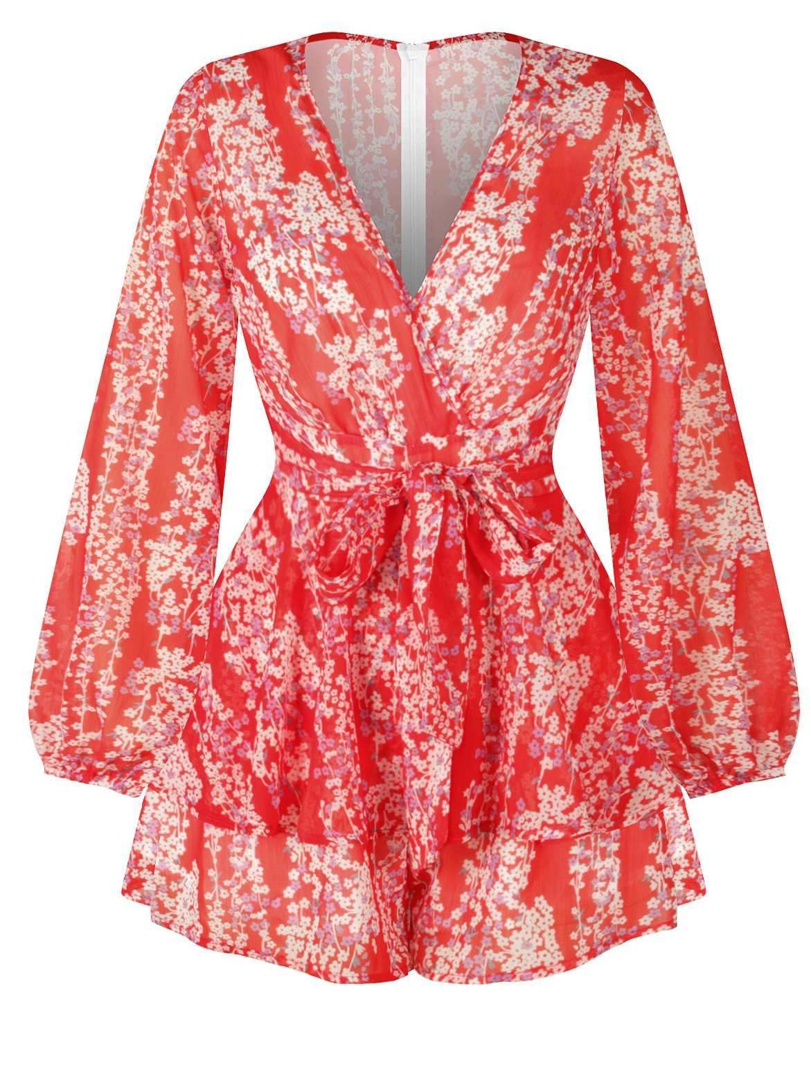 Women Half Sleeve V-neck Solid Color Dress