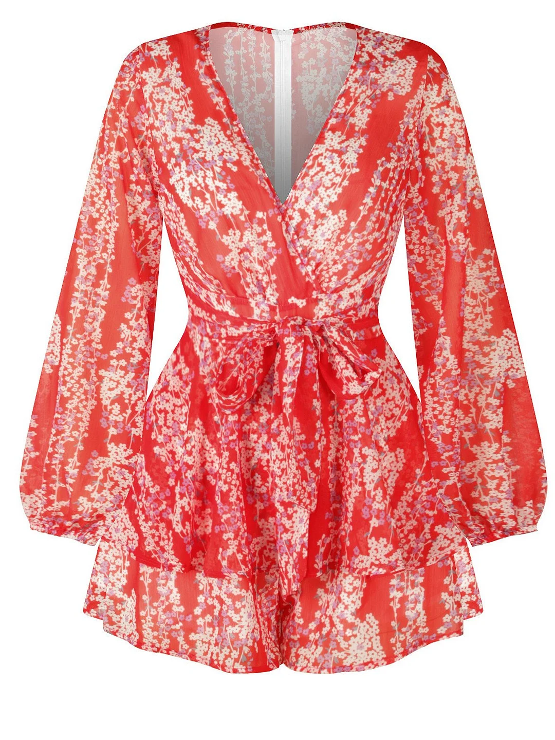 Women Half Sleeve V-neck Solid Color Dress