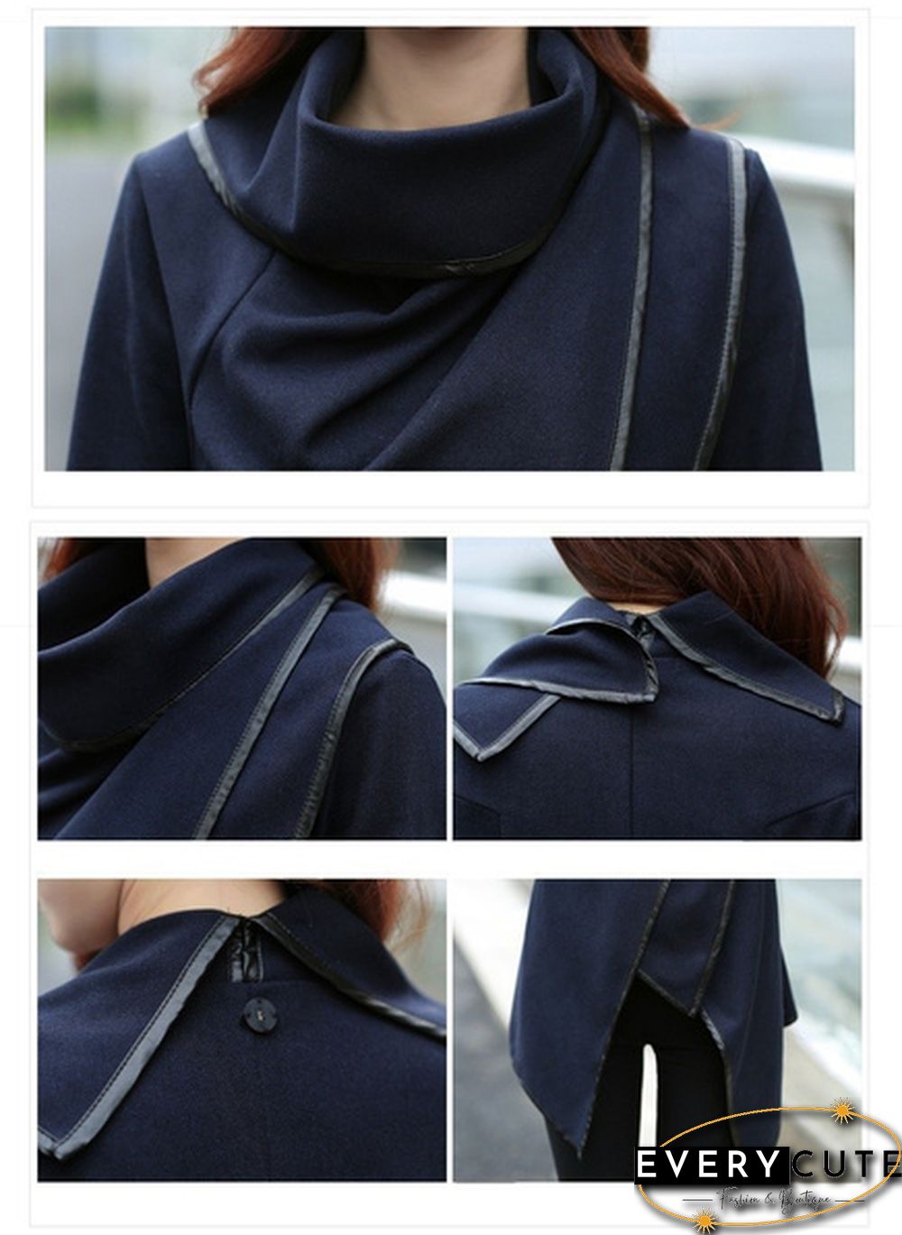 Fashion Long Sleeve Turn-Down Collar Open Stitch Woolen Plain Womens Coats Abrigos Mujer 5 colors