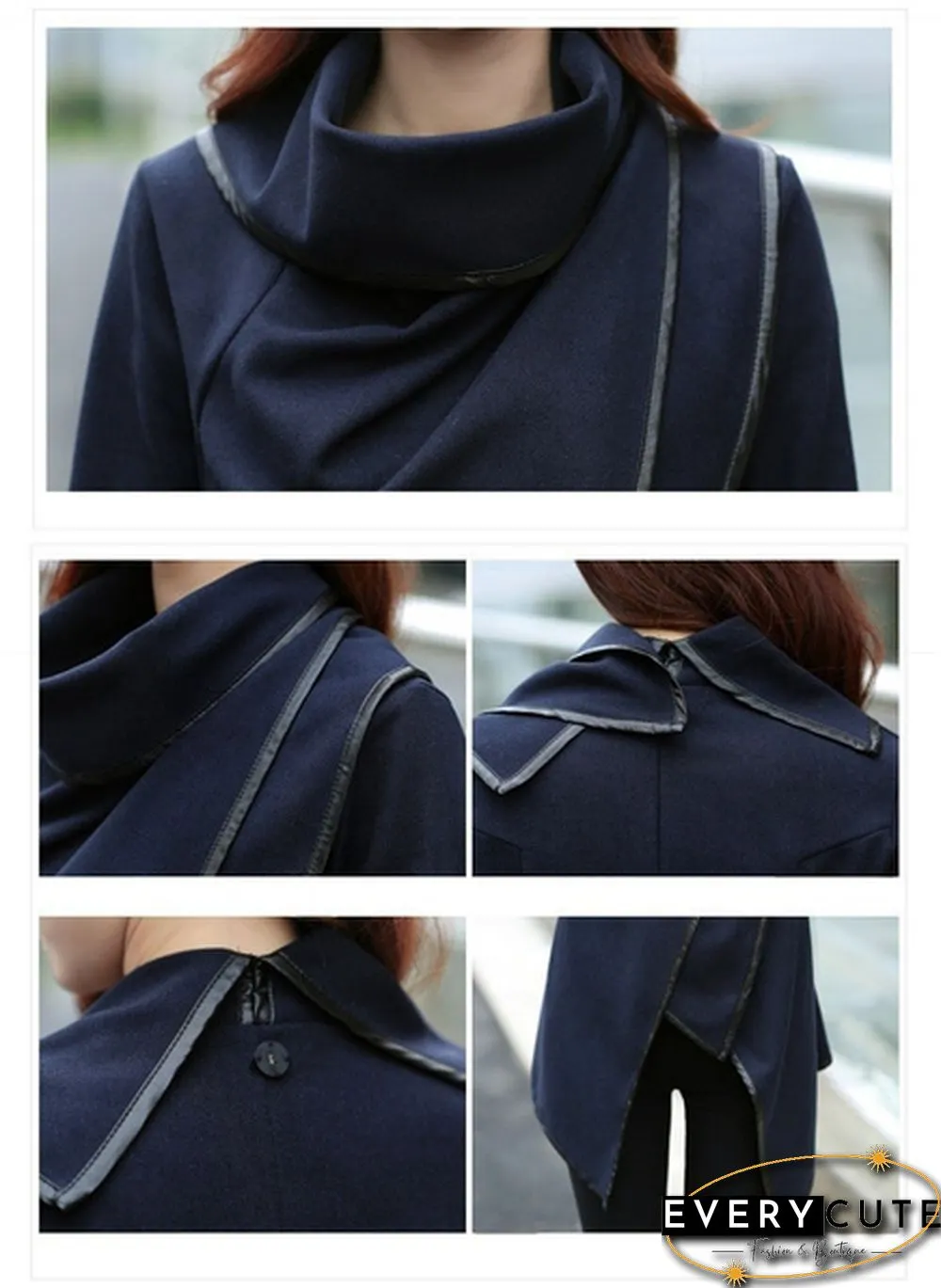 Fashion Long Sleeve Turn-Down Collar Open Stitch Woolen Plain Womens Coats Abrigos Mujer 5 colors