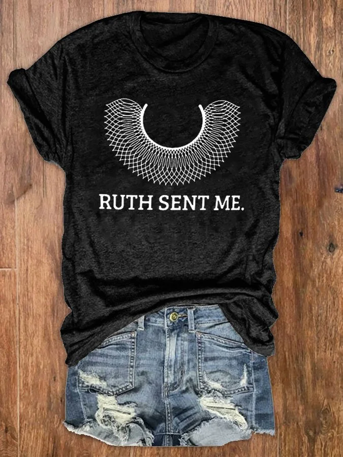 Women's Ruth Sent Me Feminist Ruth Bader Ginsburg Print T-Shirt