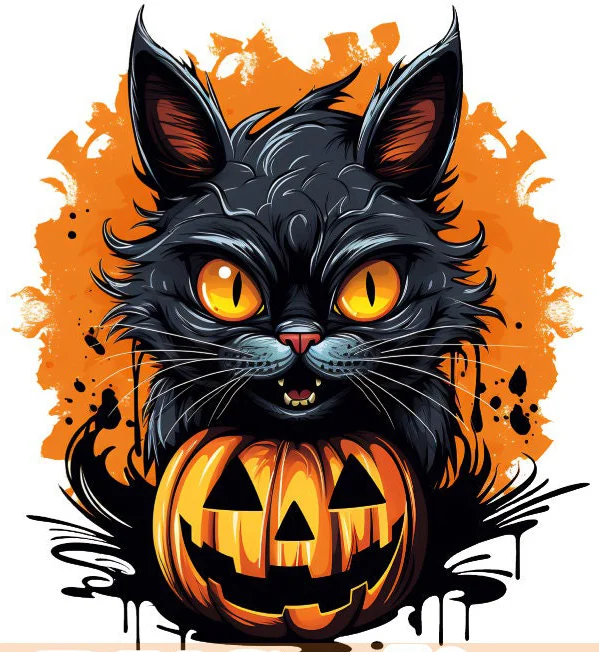 Halloween Cat - Full Round 30*30CM