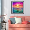 30 * 30CM Runde Bohrer Diamant Malerei-Sonnenuntergang Meer
