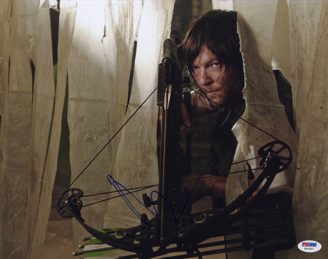 Norman Reedus SIGNED 11x14 Photo Poster painting Daryl The Walking Dead PSA/DNA AUTOGRAPHED