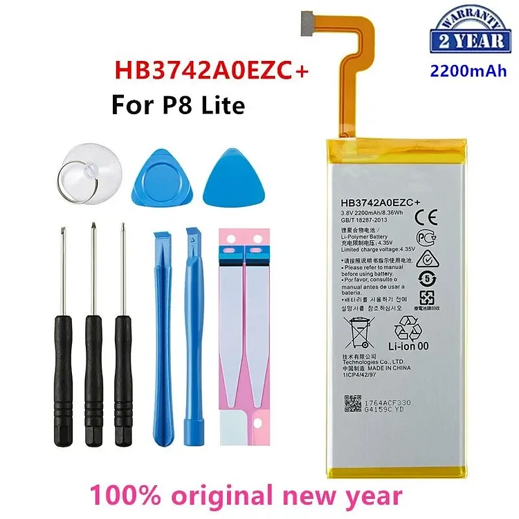 Orginal HB3742A0EZC+ 2200mAh Battery For Huawei Ascend P8 Lite HB3742A0EZC+ Replacement Batteries +Tools