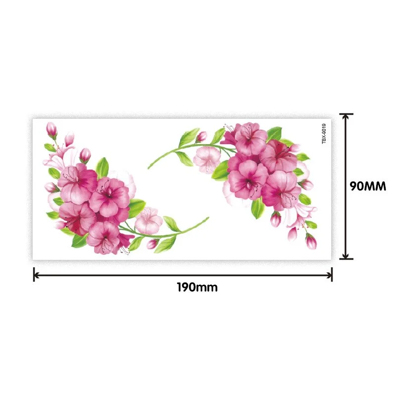 Waterproof sweat female flower tattoo sticker Ladies flower rose peony plum blossom tattoo sticker