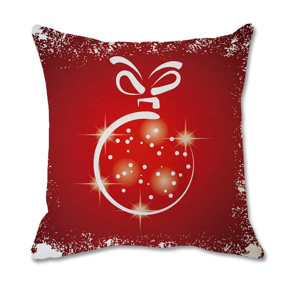 

Linen Square Pillowcase Xmas Print Pillow Case Sofa Chair Cushion Cover (A, 501 Original