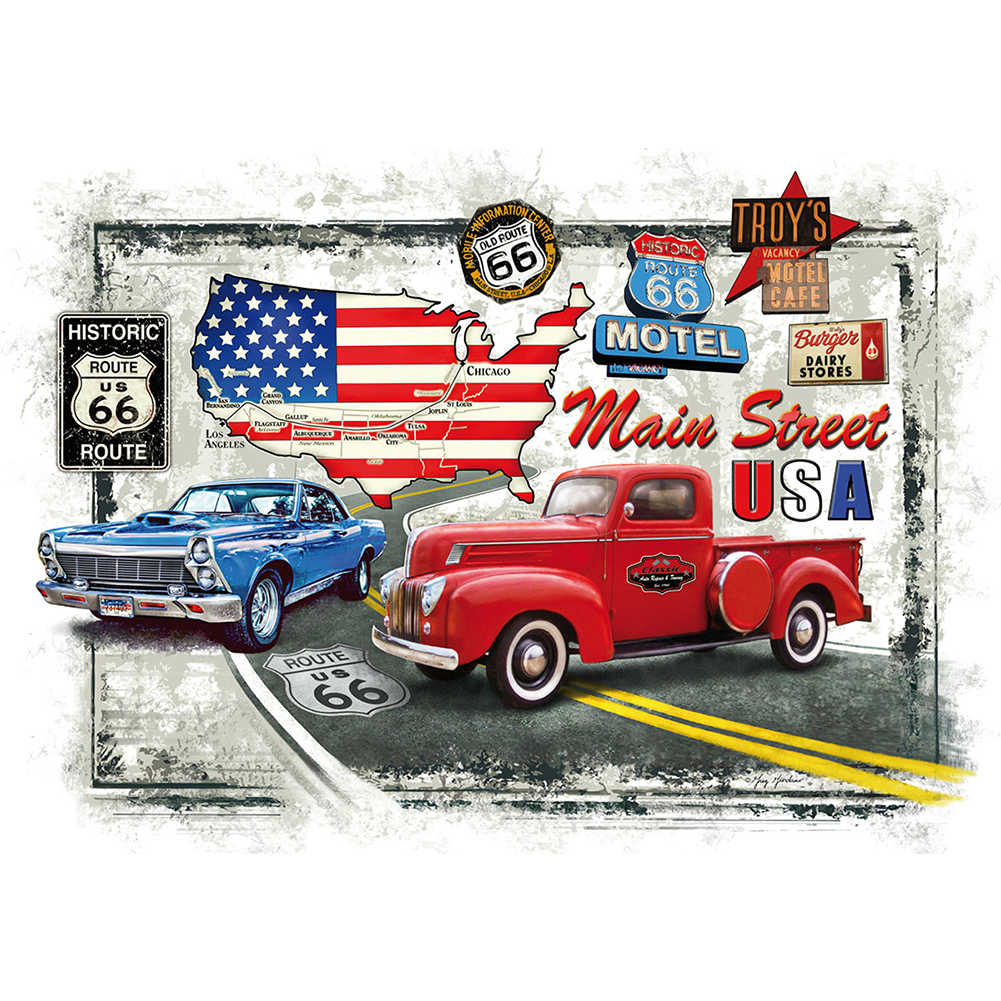 

Us Trip - Round Drill Diamond Painting - 60*40CM (Big Size), 501 Original