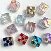 100PCS Lovely Flashing Painting Square Plaid Dice DIY Beads