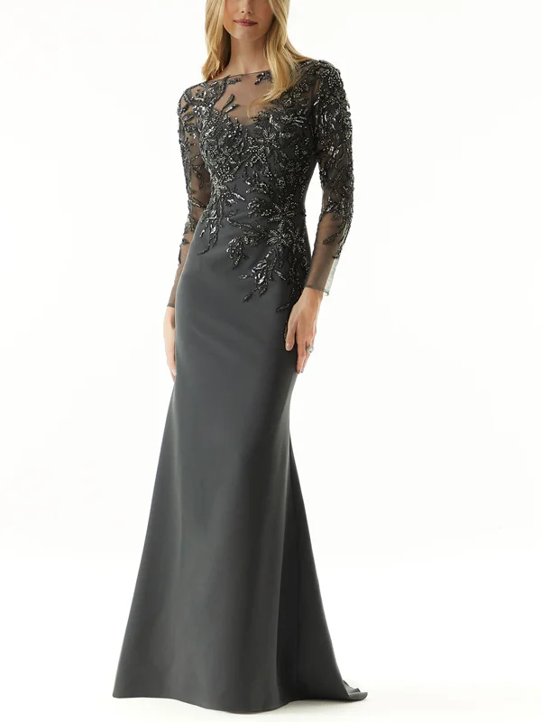 Crew Neck Sequins Maxi Dress