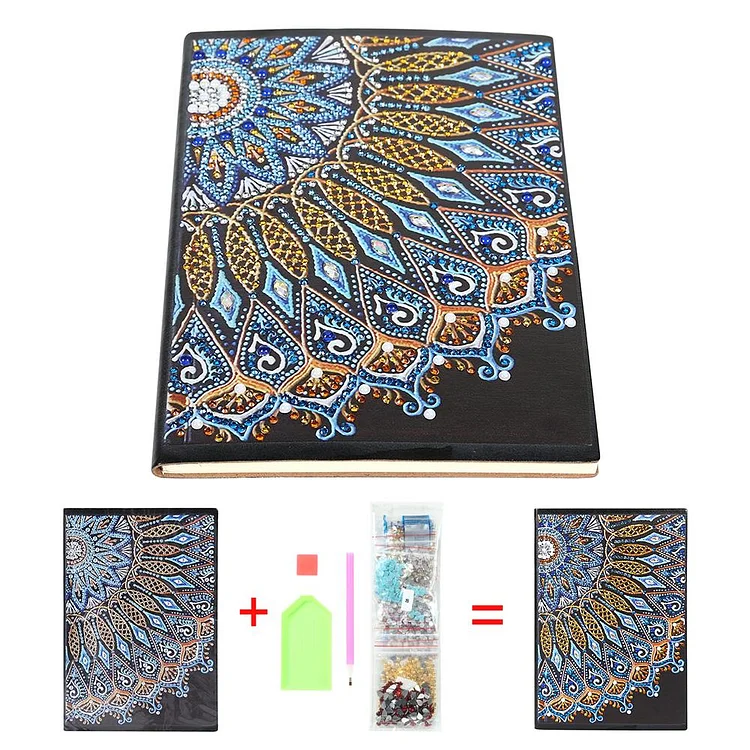 DIY Mandala Special Shaped Diamond Painting 60 Pages Students A5 Notebook