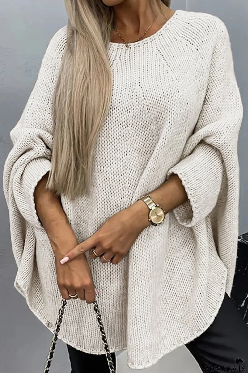 Casual solid color O-neck sweaters for everyday wear