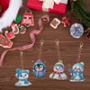 6Pcs Winter Schneemann Pinguin Eisbär doppelseitig - 5d DIY Handwerk Schlüsselanhänger