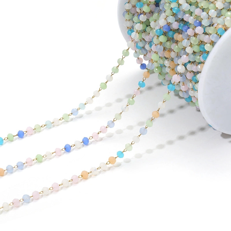 3mm Stainless Steel Amethyst Bead Chain Handmade Chain Tassel Decorative Chain DIY Necklace Bracelet Jewelry Accessories