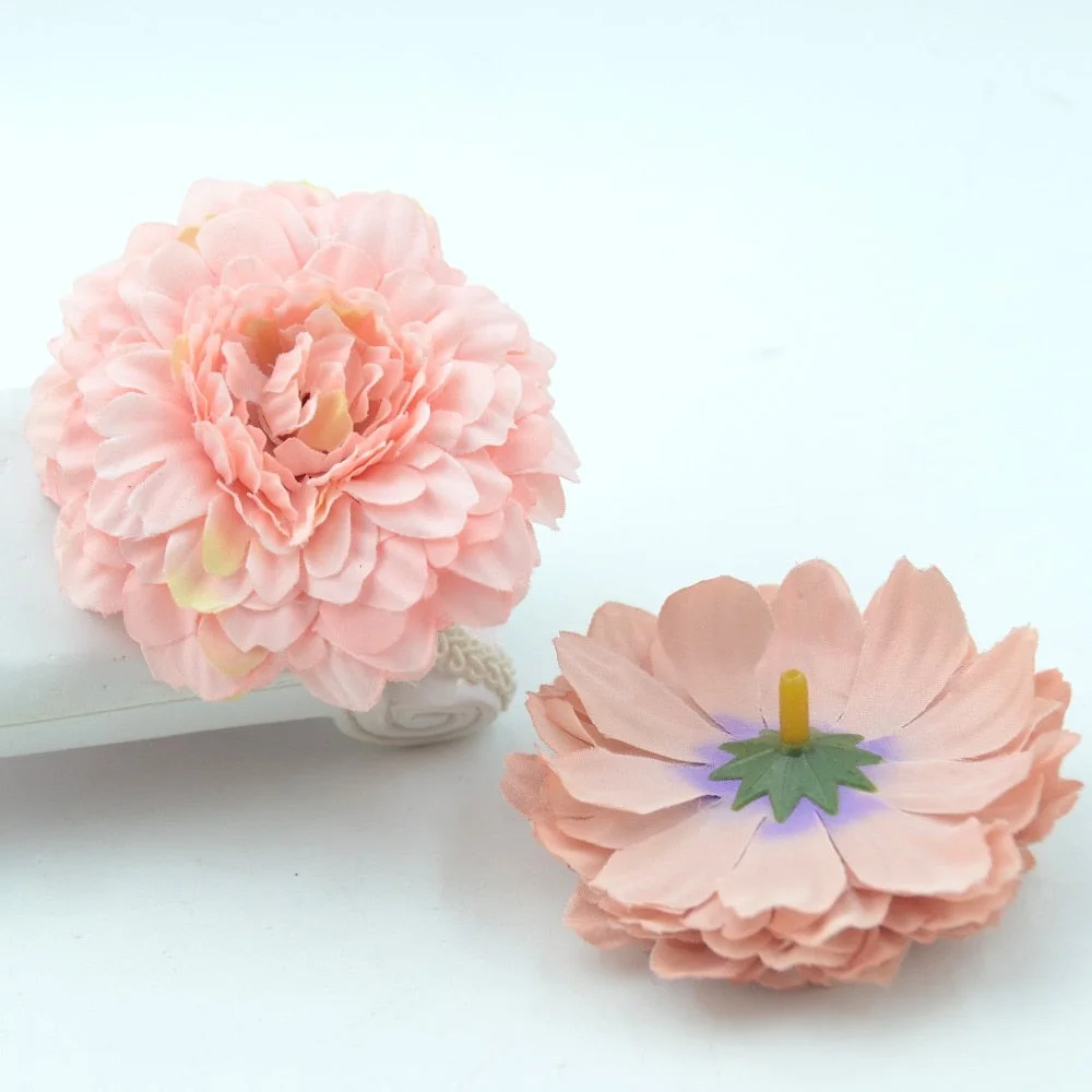 20pcs/lot 7cm  Artificial Silk Dahlia Daisy Chrysanthemum Flower Heads For Home Wedding Decoration Handmade DIY Fake Flowers