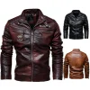 💥 2025 New Arrivals! Men's Leather Motorcycle Jacket with Full Zip Closure - Suitable for Motorcycle Riding, Casual