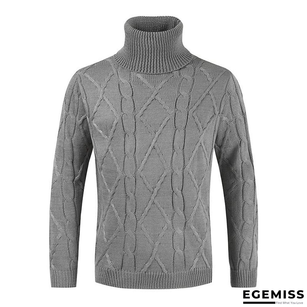 High Neck Loose Solid Color Men's Sweater | EGEMISS