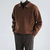 Men's Solid Color Knitted Polo Shirt