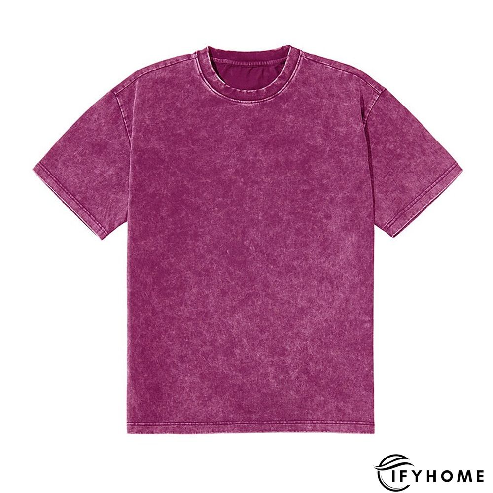 Men's 100% Cotton Acid Wash Shirt Oversized Shirt Plain Crew Neck Sports & Outdoor Daily Short Sleeve Clothing Apparel Fashion Designer Casual | IFYHOME
