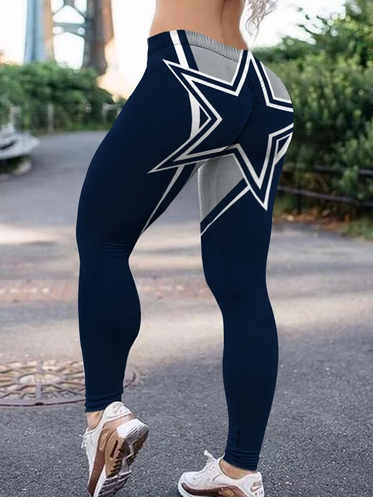 Dallas Cowboys Women's High Waist  Push Up Print Lounge Leggings