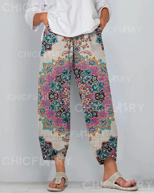 Women's Mandala Floral Casual Loosen Pants