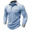Men's Long Sleeve Lapel Polo Shirt
